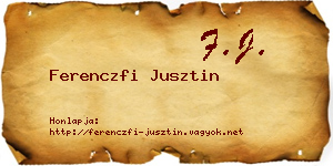 Ferenczfi Jusztin névjegykártya
